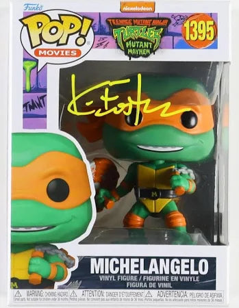 Funko Pop n.o 1395 de las Tortugas Ninja Adolescentes Mutantes de 2024, firmado por Michelangelo